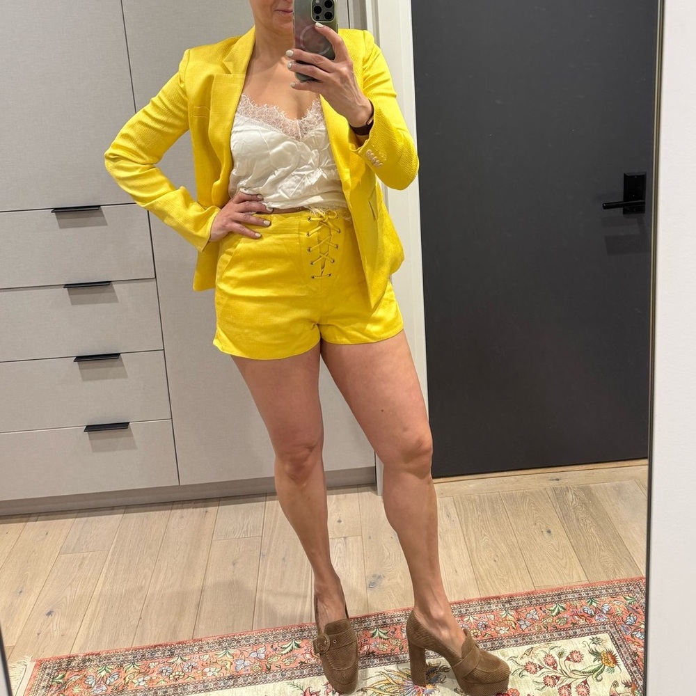 Veronica Beard Yellow Blazer Structured Suit Jacket
